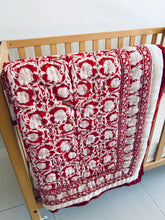 Load image into Gallery viewer, Cot Quilt | Red Lotus