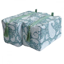 Load image into Gallery viewer, Cosmetic Bag ~ Soft Sage Paisley