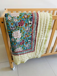 Cot Quilt | Jade Flower