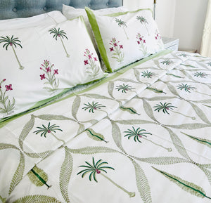 Summer Bedcover Set ~ Kashvi Palm (Super King)