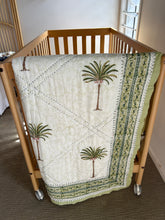 Load image into Gallery viewer, Cot Quilt ~ Cocos Green Palm