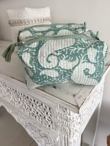 Cosmetic Bag ~ Soft Sage Paisley