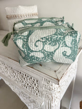 Load image into Gallery viewer, Cosmetic Bag ~ Soft Sage Paisley