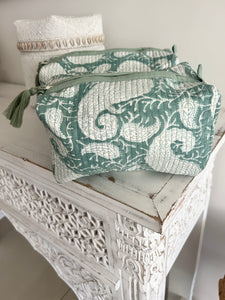 Cosmetic Bag ~ Soft Sage Paisley