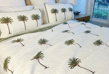 Load image into Gallery viewer, Imperial Green Palm | Quilted Coverlet (Queen ~ King)