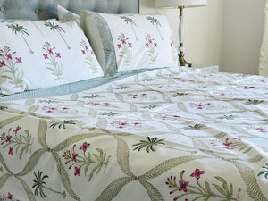 Summer Bedcover Set ~ Kashvi Palm (QUEEN | KING)