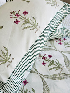 Summer Bedcover Set ~ Kashvi Palm (QUEEN | KING)