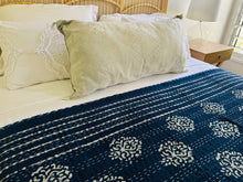 Load image into Gallery viewer, Mayan Indigo Kantha Quilt | Queen ~ King