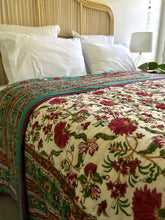 Load image into Gallery viewer, Jade Blossom Cotton Filled Quilt  ~ King