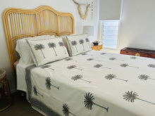 Load image into Gallery viewer, Summer Bedcover Set ~ Imperial Grey Palm | (Queen ~ King)