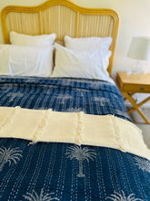 Load image into Gallery viewer, Indigo California Palm Kantha Quilt ~ Double | Queen