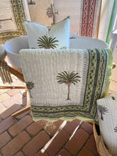 Load image into Gallery viewer, Cot Quilt ~ Cocos Green Palm