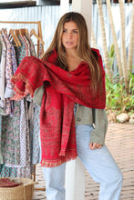 Load image into Gallery viewer, Red Bina Wool Scarf ~ Shawl