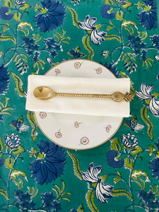Sea Green & Blue Blossom ~ Tablecloth