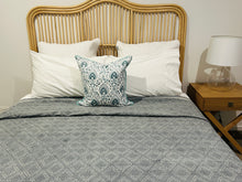 Load image into Gallery viewer, Grey &amp; Cream Diamond Kantha Quilt ~ Queen | King