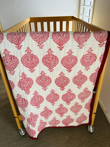 Cot Quilt | Red Lotus