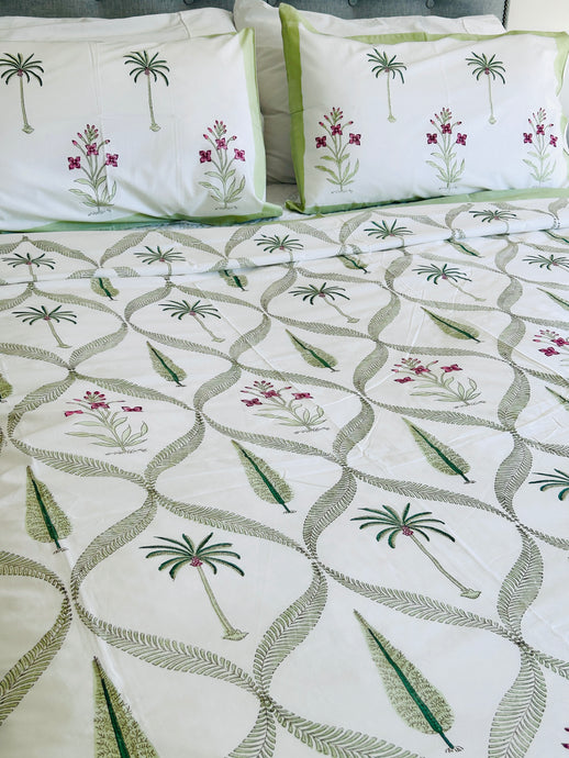 Summer Bedcover Set ~ Kashvi Palm (Super King)