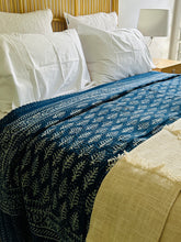 Load image into Gallery viewer, Aakesh Indigo Kantha Quilt  | Queen ~ King