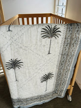 Load image into Gallery viewer, Cot Quilt ~ Cocos Grey Palm