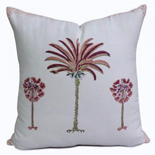 Load image into Gallery viewer, Pink Palm ~ Block Printed Cushion