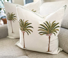 Load image into Gallery viewer, Cocos Green Palm ~ Block Printed Cushion