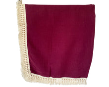 Load image into Gallery viewer, Cotton Muslin Fringed Baby Swaddle ~ Ruby