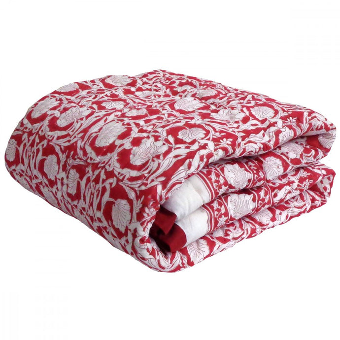 Cot Quilt | Red Lotus