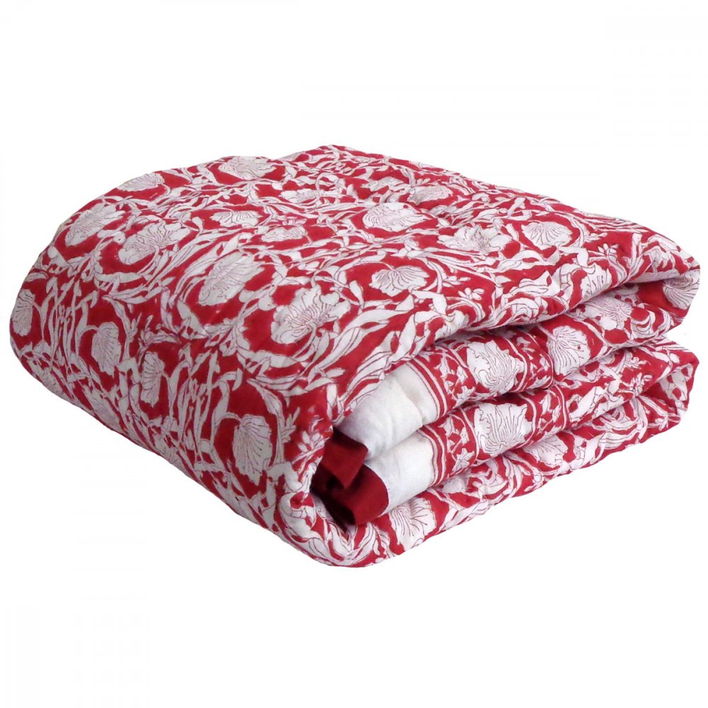 Cot Quilt | Red Lotus