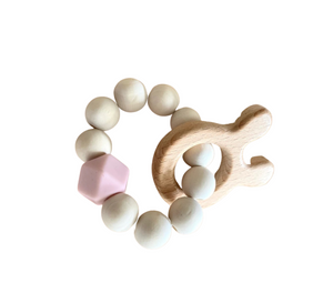 Wooden & Silicone Baby Teether ~ Rabbit