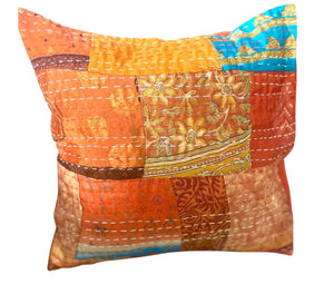 Vintage Silk Sari Cushion Cover