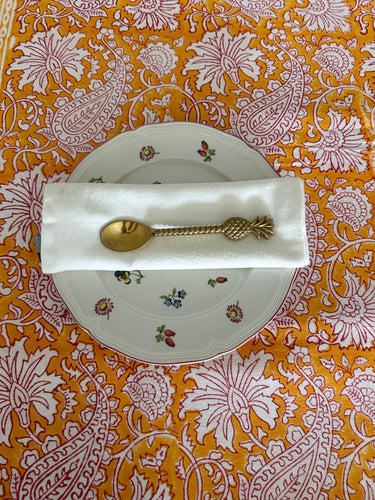 Gudhal ~ Mustard & Red Floral Tablecloth (4 - 6 Seater)