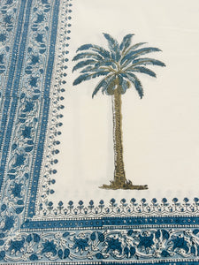 Imperial Blue Palm ~ Tablecloth (10~12 Seater)