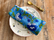 Load image into Gallery viewer, Napkin - Sea Blue &amp; Jade Floral