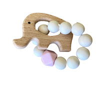 Load image into Gallery viewer, Wood &amp; Silicone Baby Teether ~ Elephant