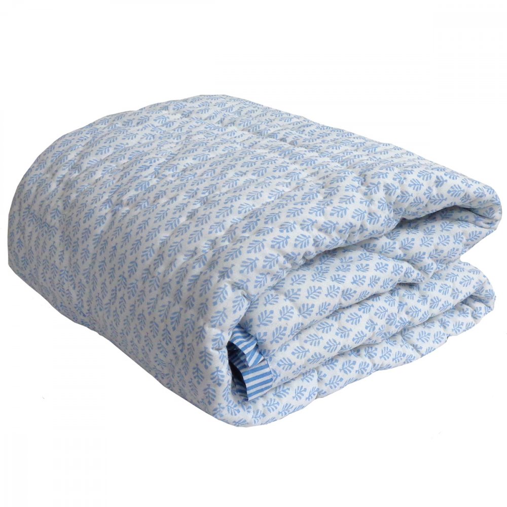 Cot Quilt Pale Blue Booti – Tula Homeware